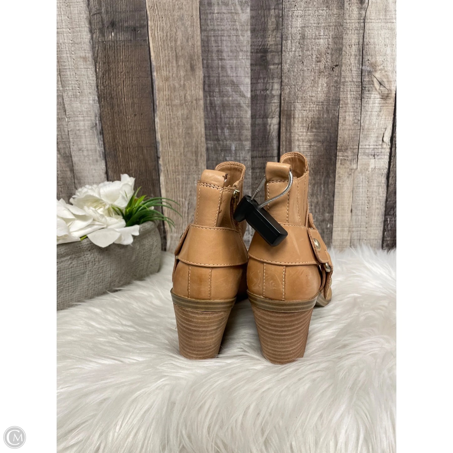 Boots Ankle Heels By Vince Camuto In Tan, Size: 7.5