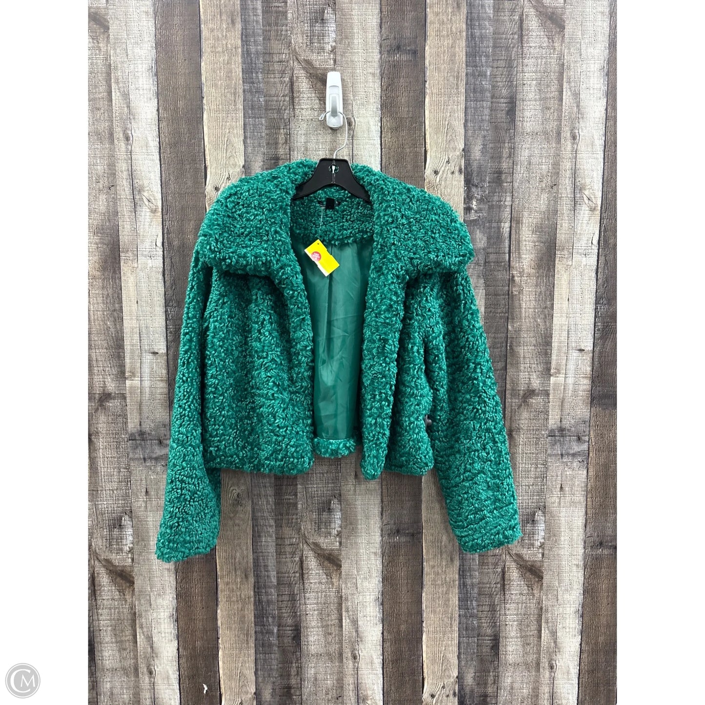 Jacket Faux Fur & Sherpa By Cmf In Green, Size: S