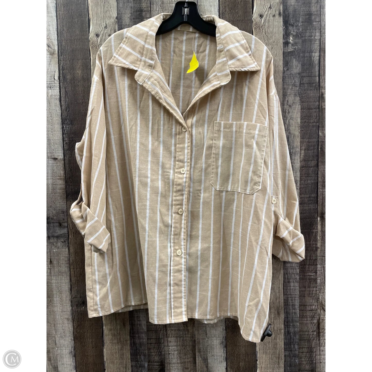 Top Long Sleeve By Cmf In Striped Pattern, Size: L