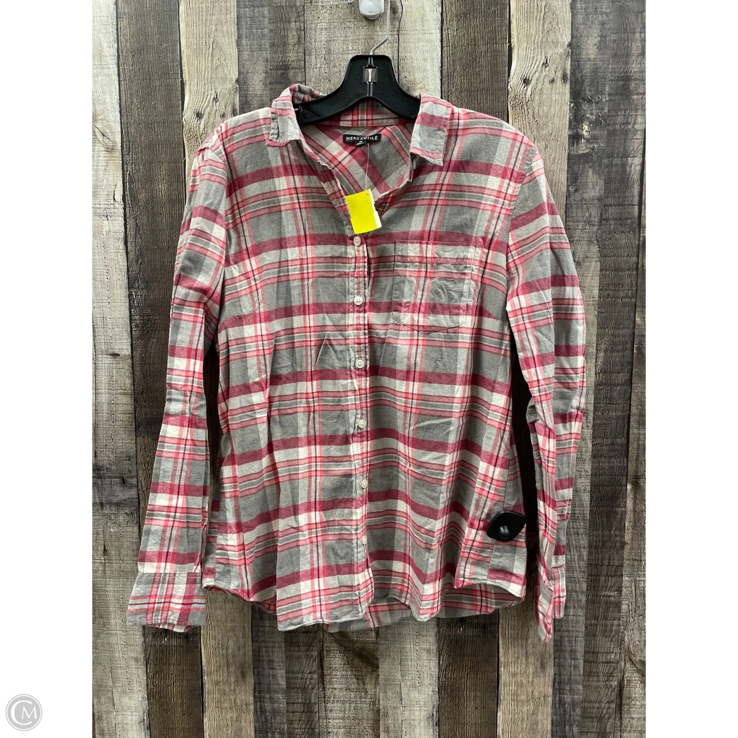 Top Long Sleeve By J. Crew In Plaid Pattern, Size: M