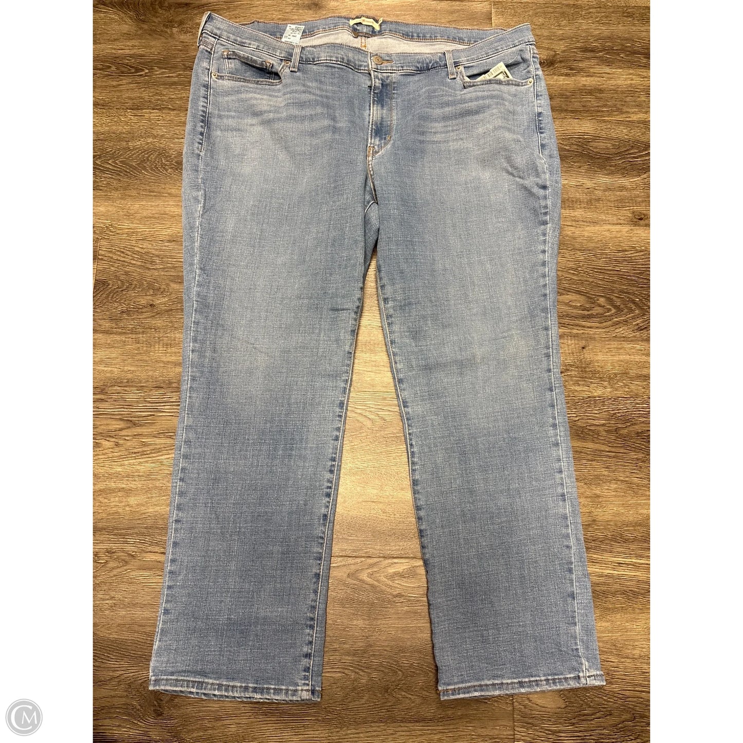Jeans Straight By Levis In Blue Denim, Size: 24