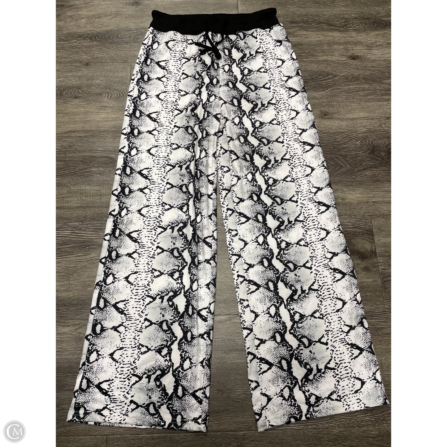 Pants Wide Leg By Cmf In Black & White, Size: L