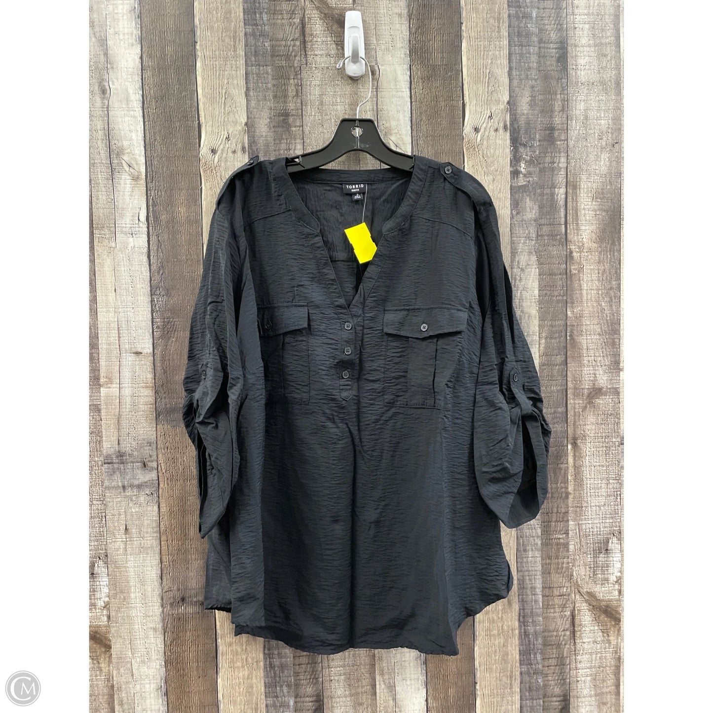 Top 3/4 Sleeve By Torrid In Black, Size: 3x