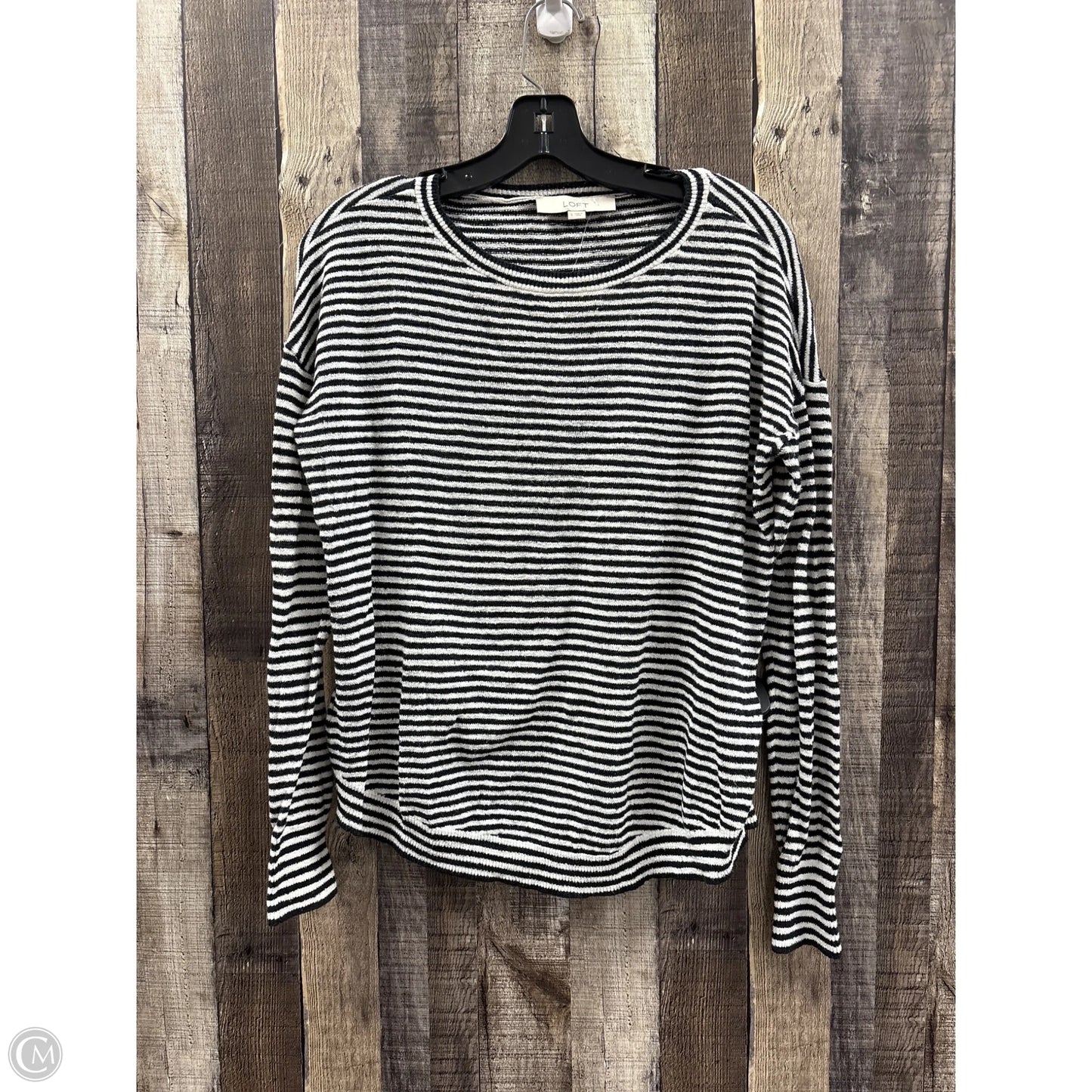 Top Long Sleeve By Loft In Striped Pattern, Size: S