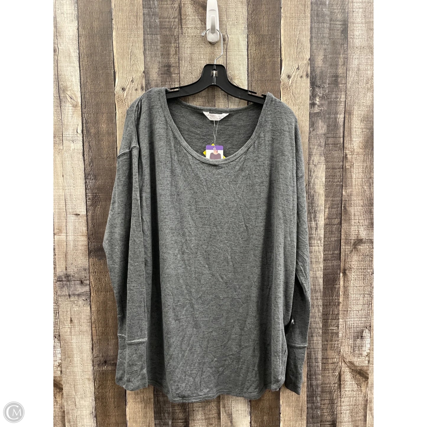 Top Long Sleeve Basic By Cme In Grey, Size: Xxl