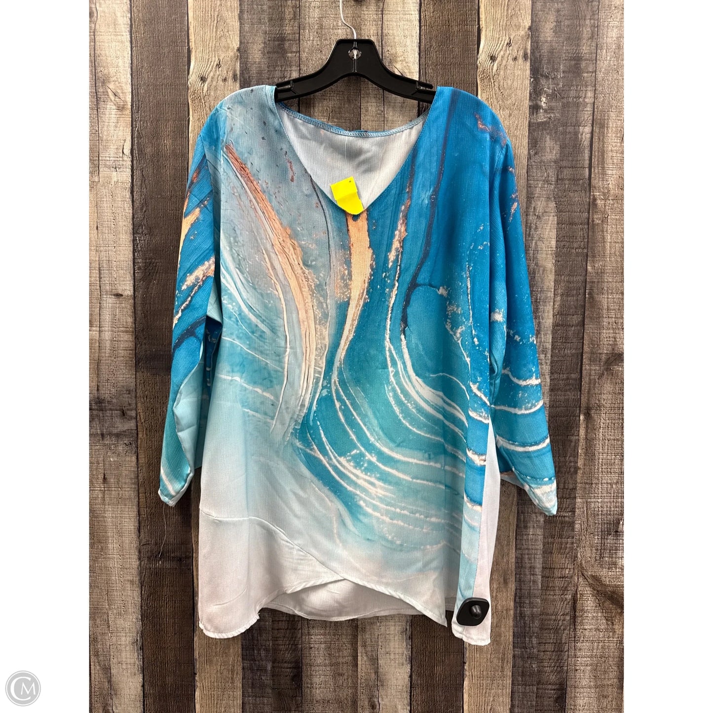 Top 3/4 Sleeve By Cmf In Multi-colored, Size: 2x