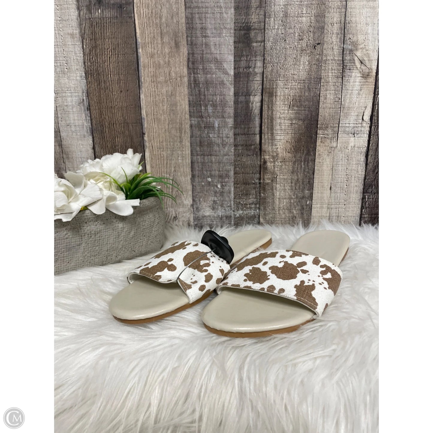 Sandals Flats By Cmf In Animal Print, Size: 9