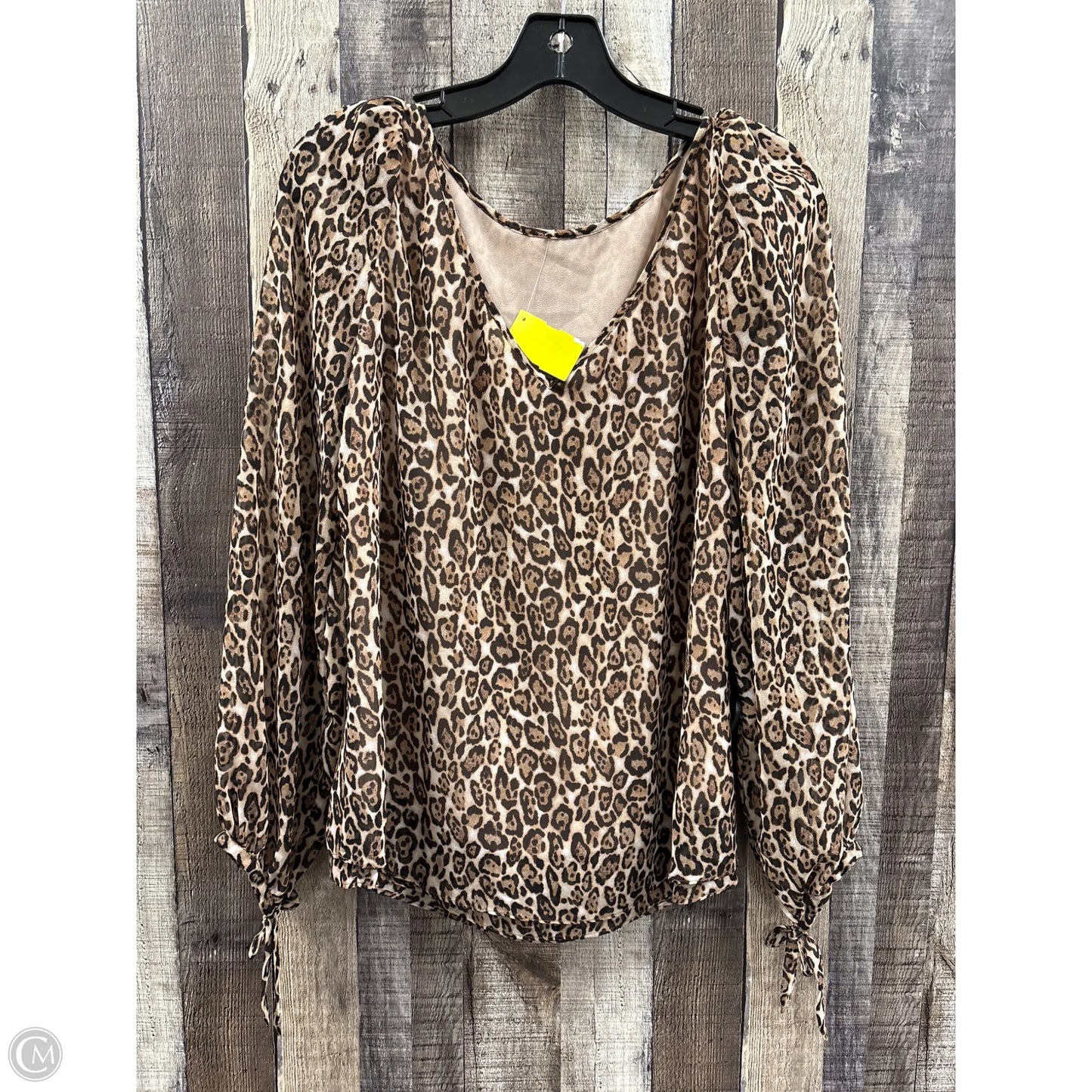 Top Long Sleeve By White House Black Market In Animal Print, Size: S