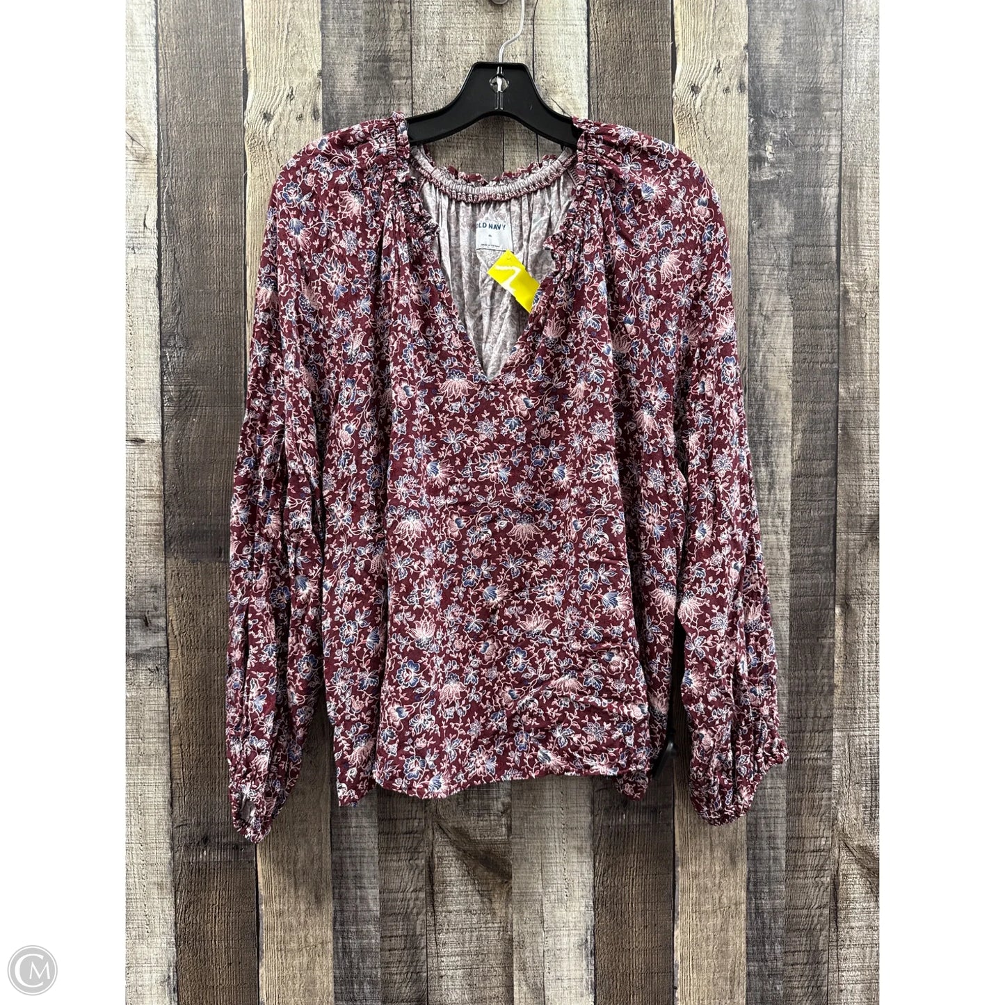 Top Long Sleeve By Old Navy In Maroon, Size: Xl
