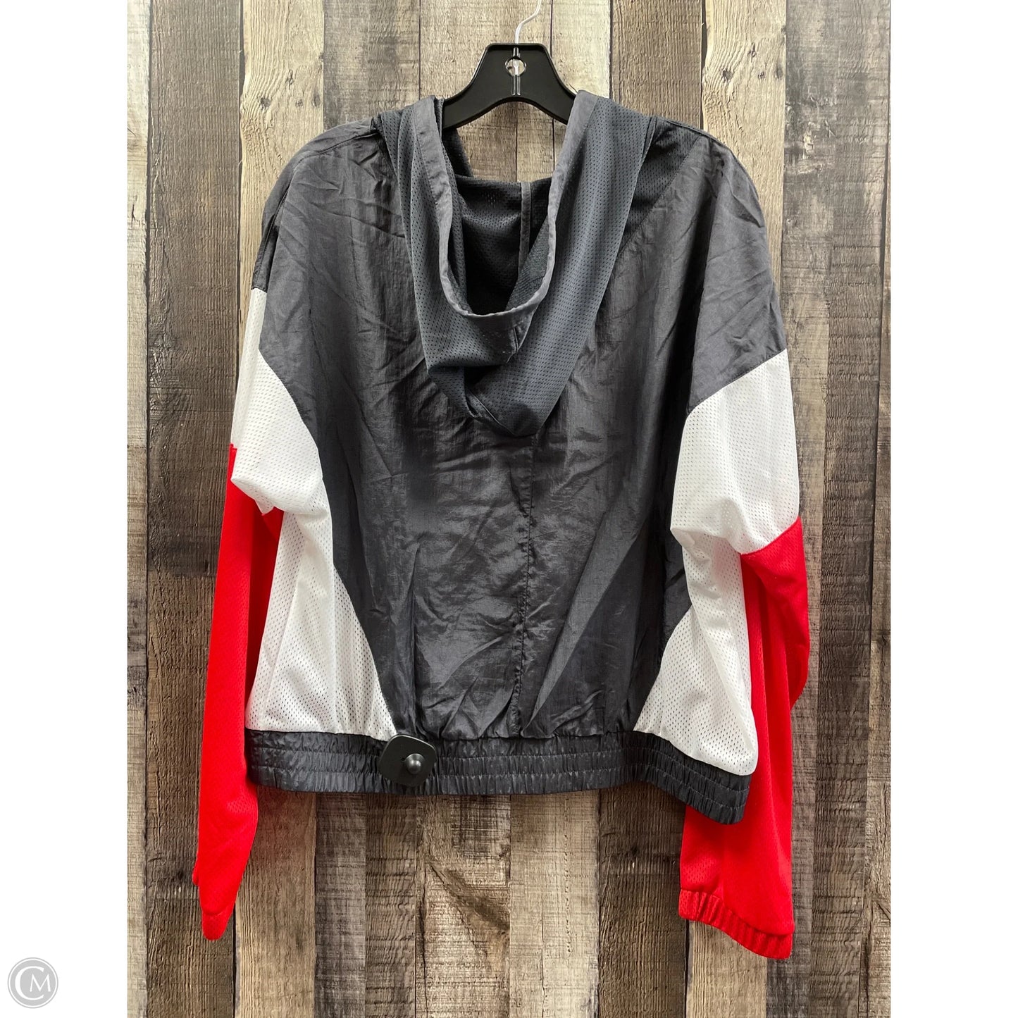Athletic Jacket By Champion In Grey & Red, Size: L