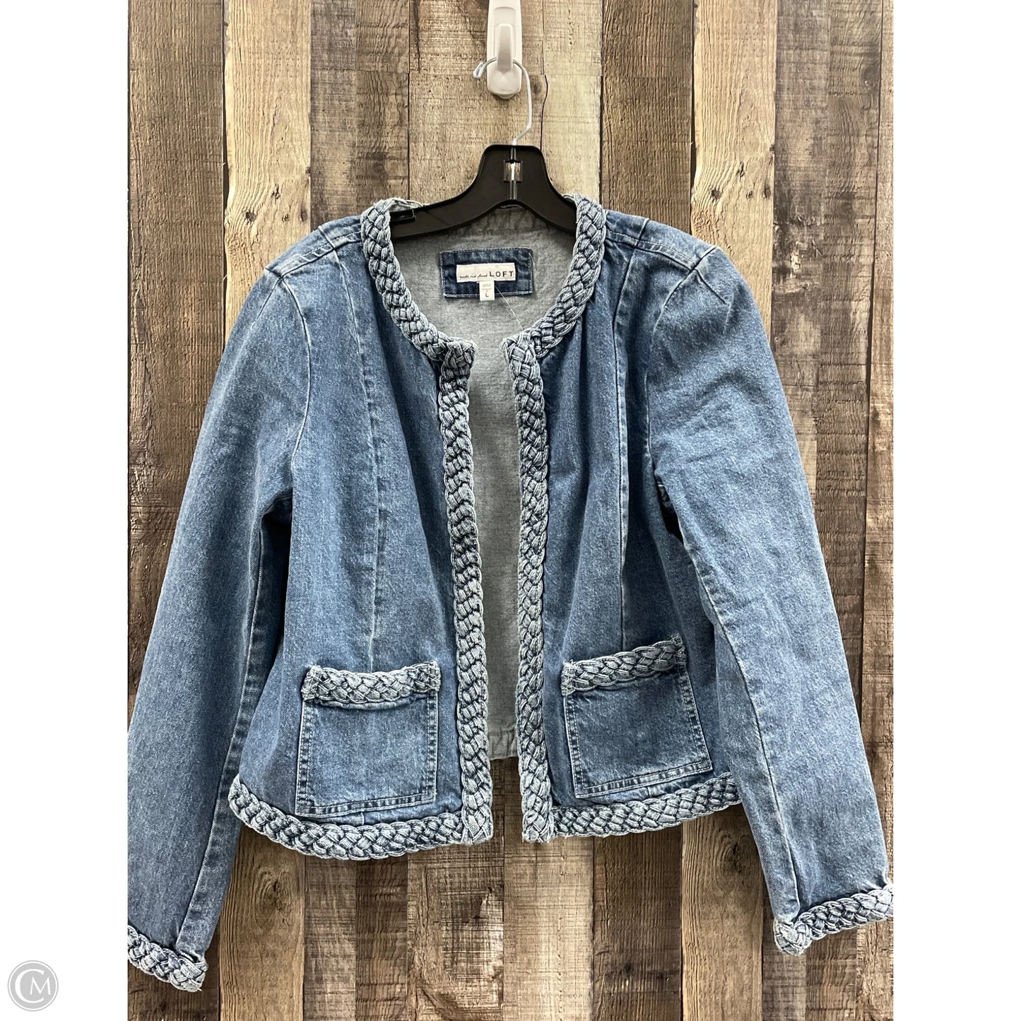 Jacket Denim By Loft In Blue Denim, Size: L