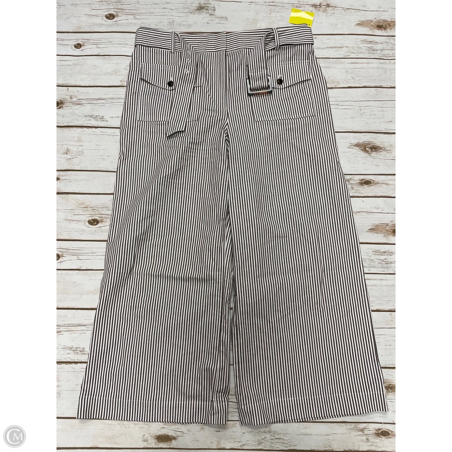 Pants Cropped By Loft In Brown & White, Size: 12