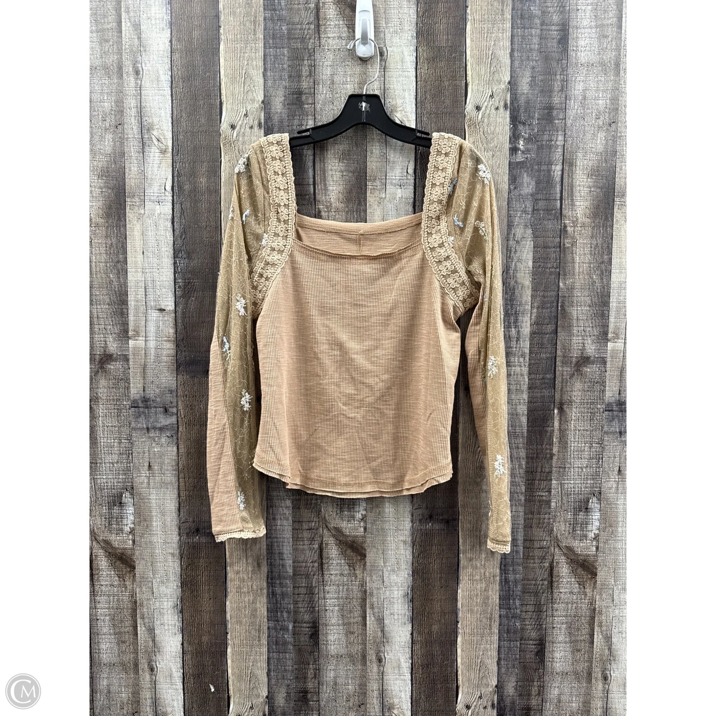 Top Long Sleeve By Cmf In Tan, Size: Xl