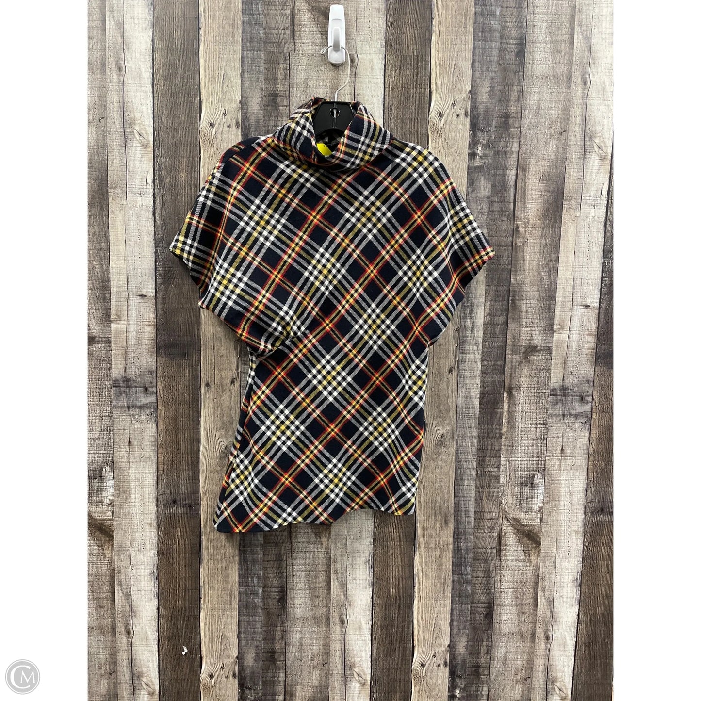 Tunic Short Sleeve By Zara Women In Plaid Pattern, Size: S