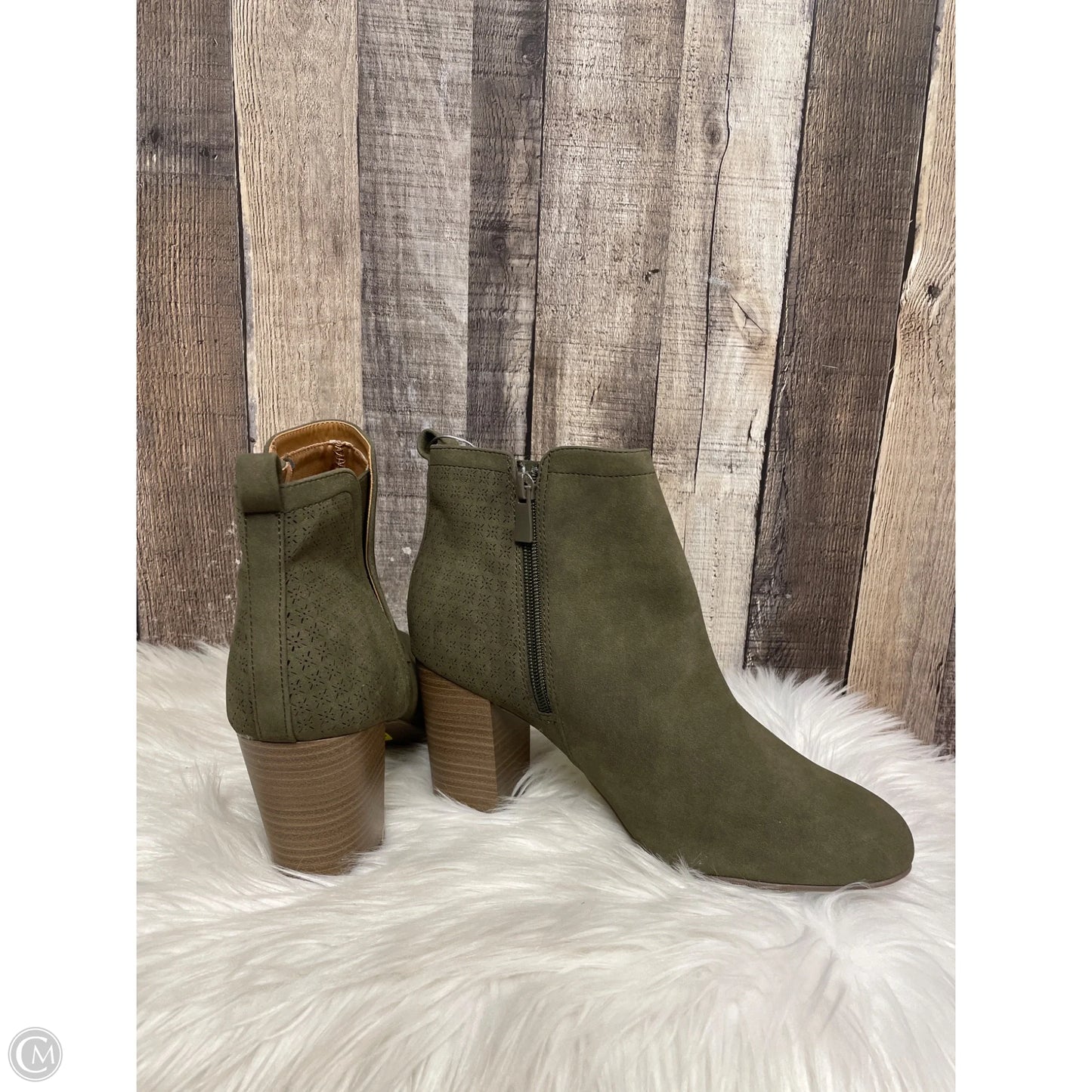 Boots Ankle Heels By Torrid In Green, Size: 10