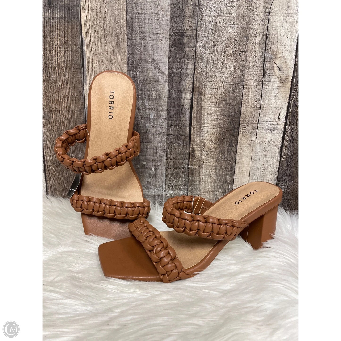 Sandals Heels Block By Torrid In Brown, Size: 10