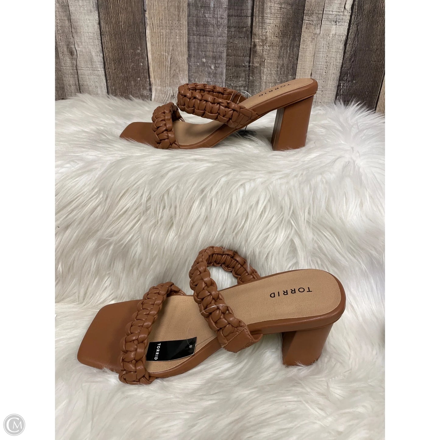 Sandals Heels Block By Torrid In Brown, Size: 10