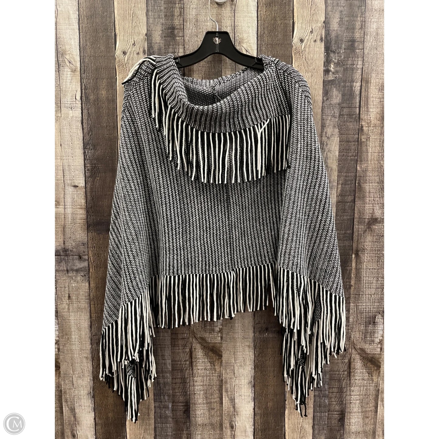 Poncho By Do Everything In Love In Black & White, Size: Osfm