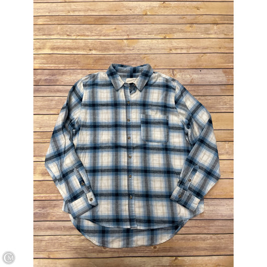 Top Long Sleeve By Universal Standard In Blue & White, Size: M