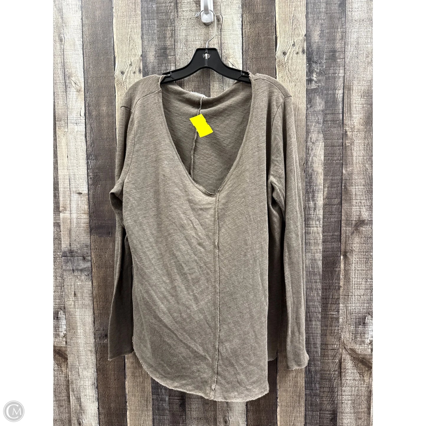 Top Long Sleeve By Project Social Tee In Brown, Size: L