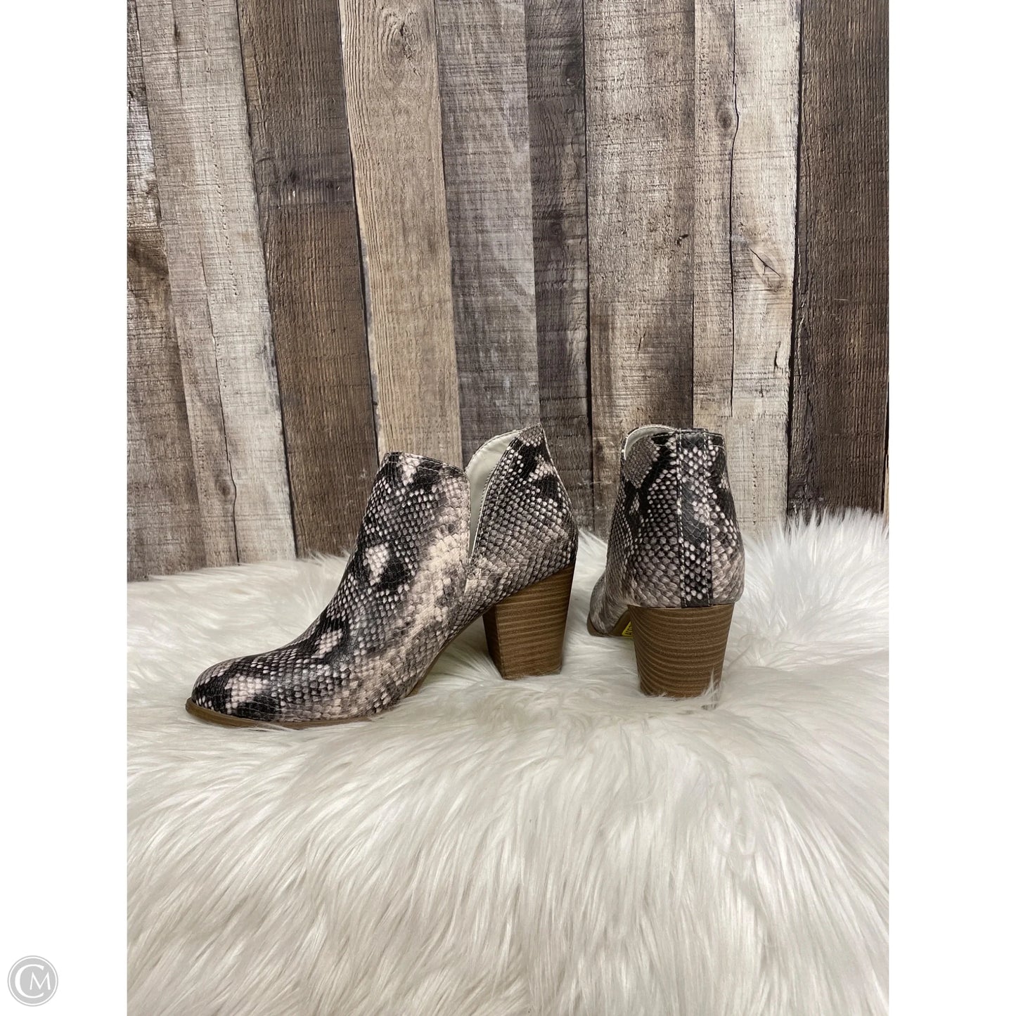 Boots Ankle Heels By Fergalicious In Snakeskin Print, Size: 9