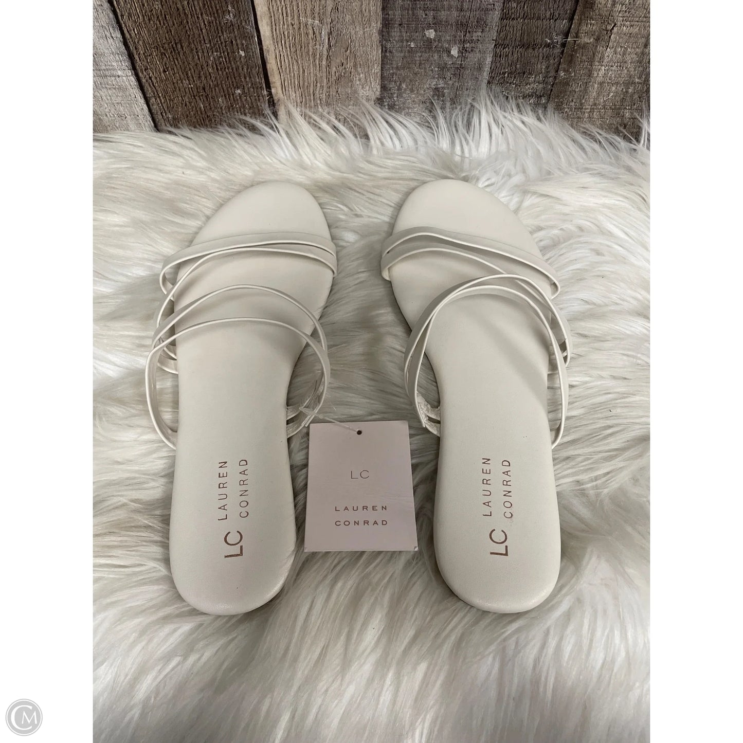 Sandals Flats By Lc Lauren Conrad In White, Size: 10