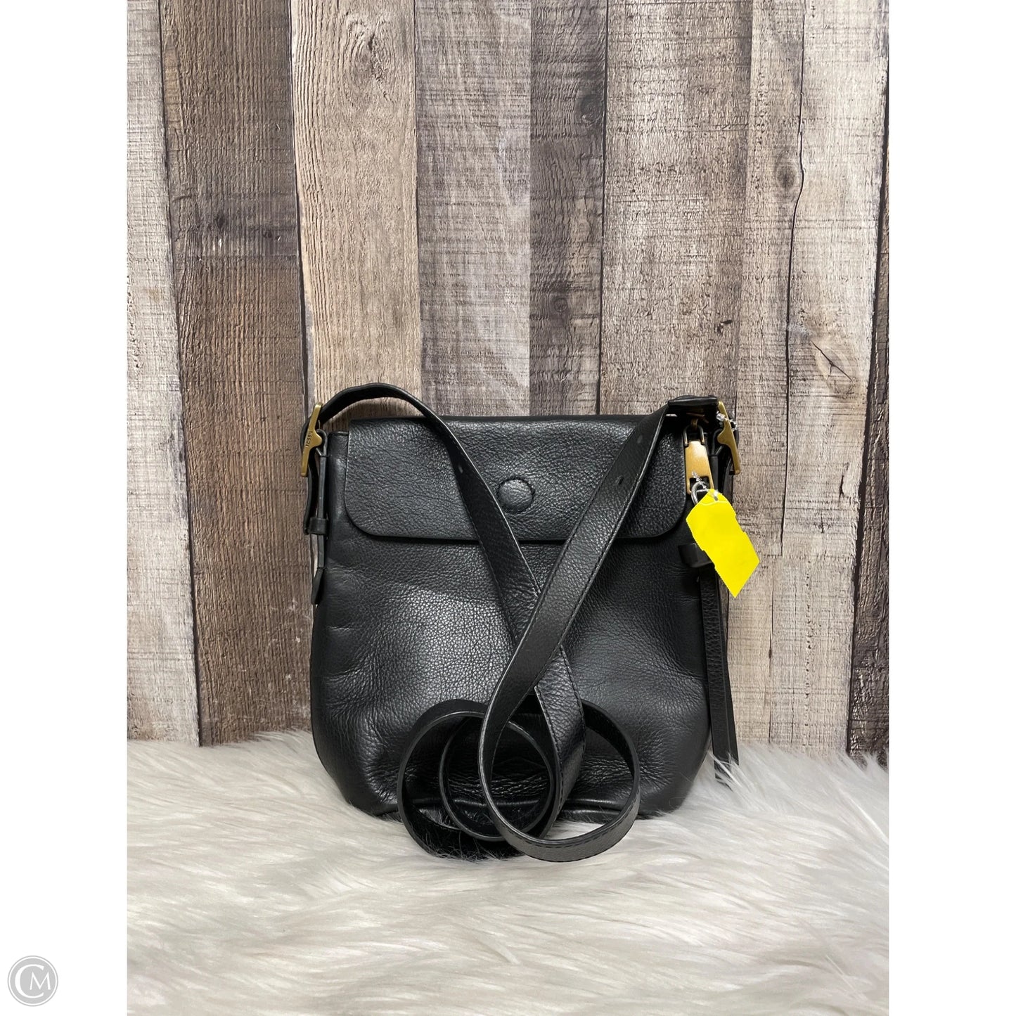 Crossbody Leather By Fossil, Size: Medium