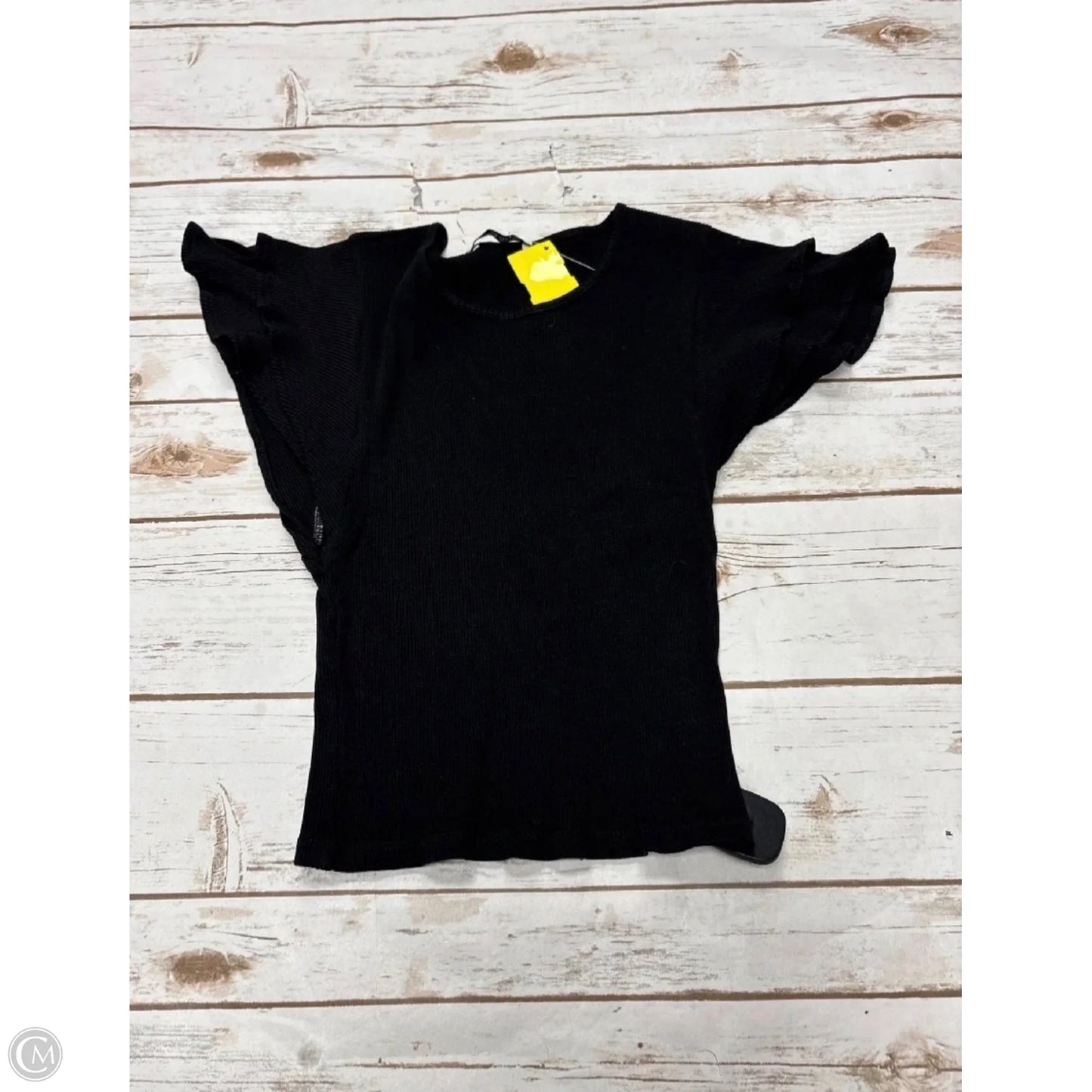 Top Short Sleeve By Zara In Black, Size: S
