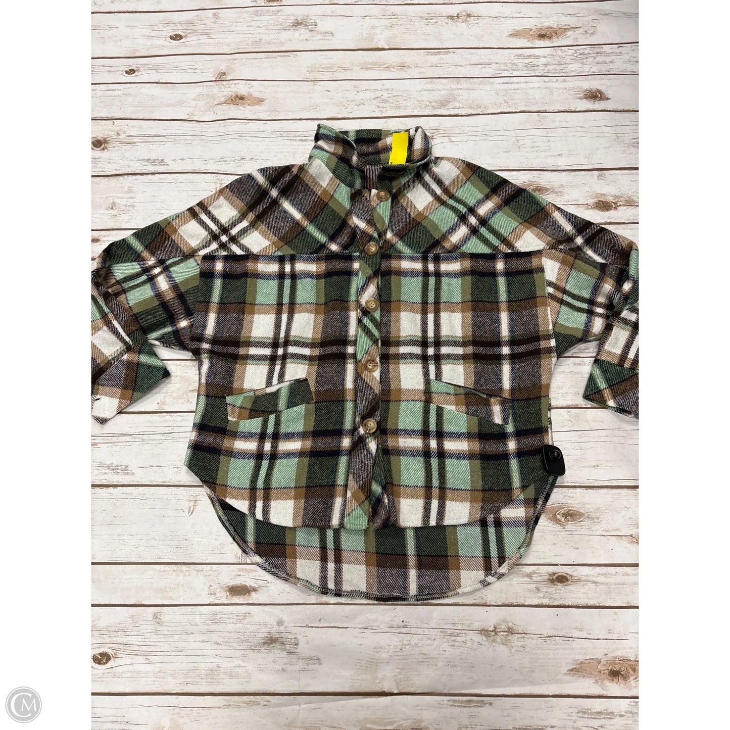 Jacket Shirt By Cmf In Plaid Pattern, Size: M