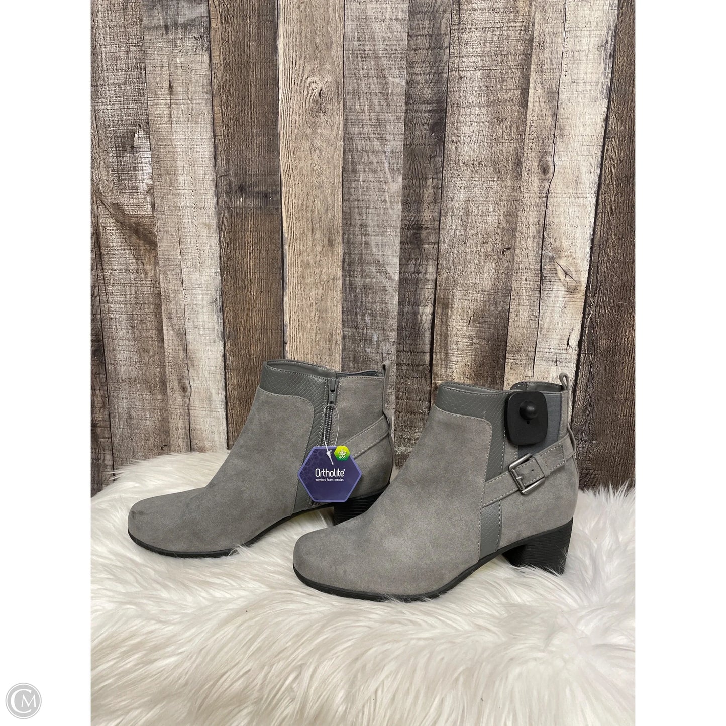 Boots Ankle Heels By Croft And Barrow In Grey, Size: 9.5