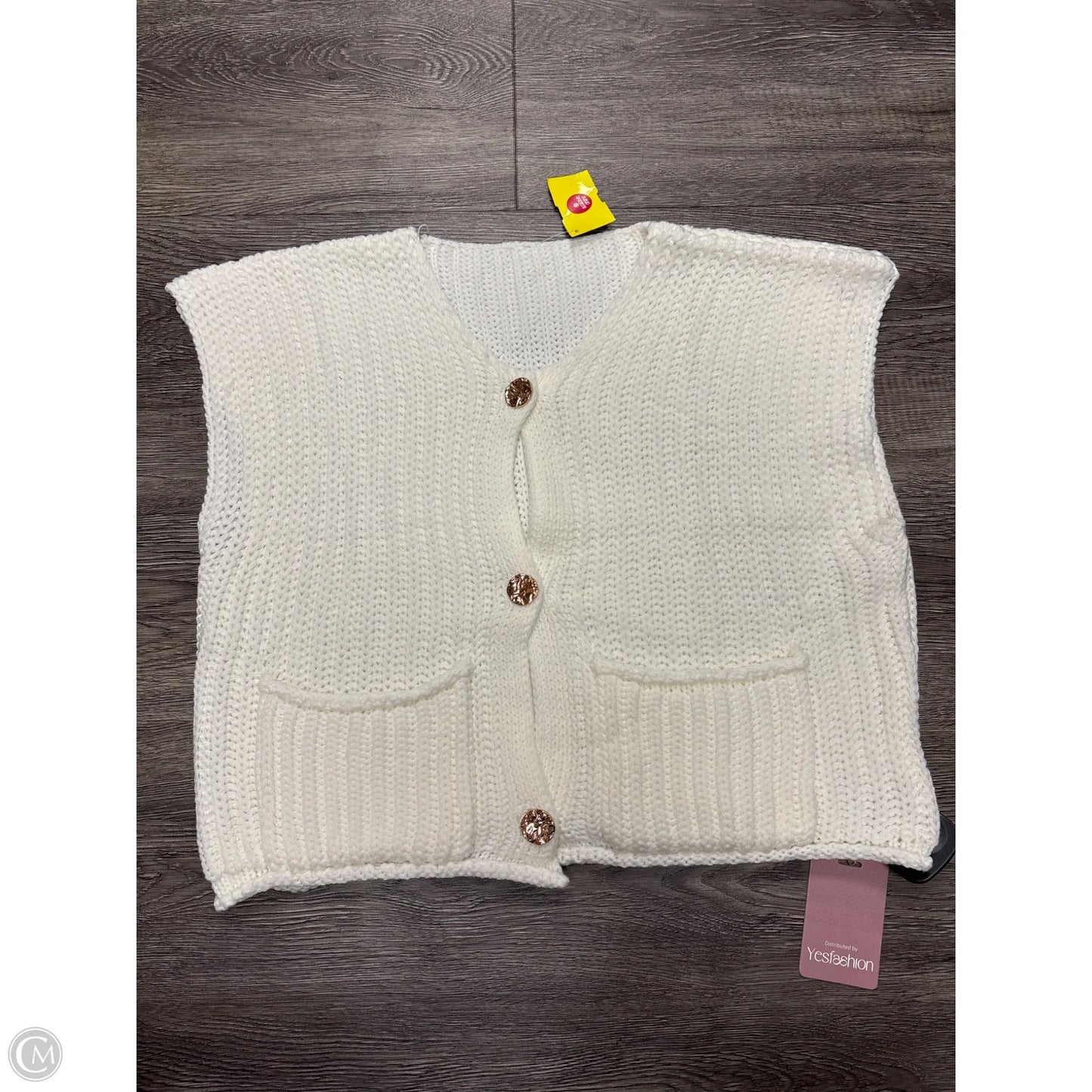 Vest Sweater By Cme In Ivory, Size: S