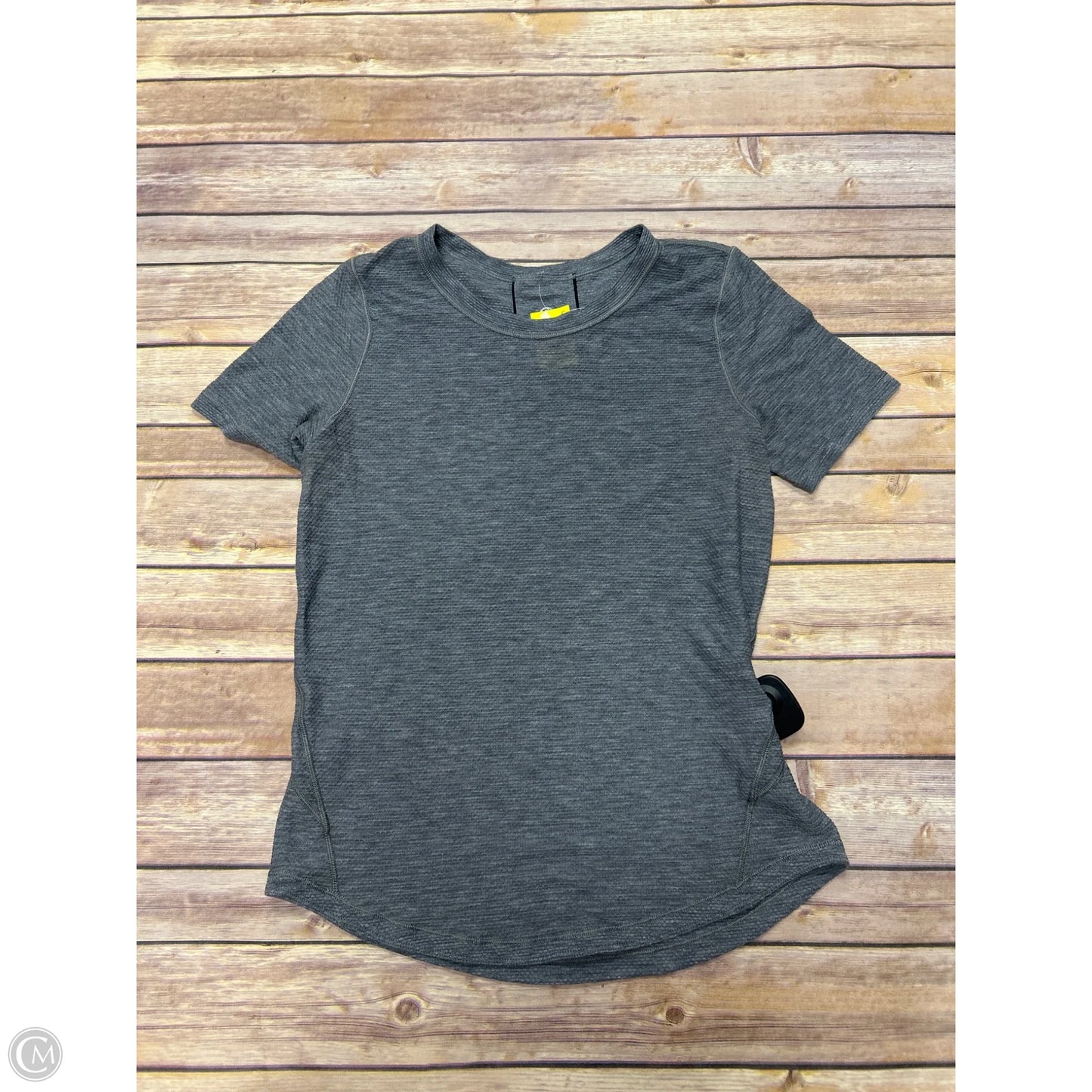 Athletic Top Short Sleeve By Lululemon In Grey, Size: S