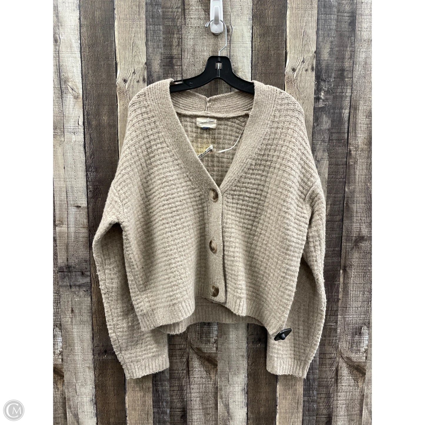 Sweater Cardigan By Universal Thread In Tan, Size: M