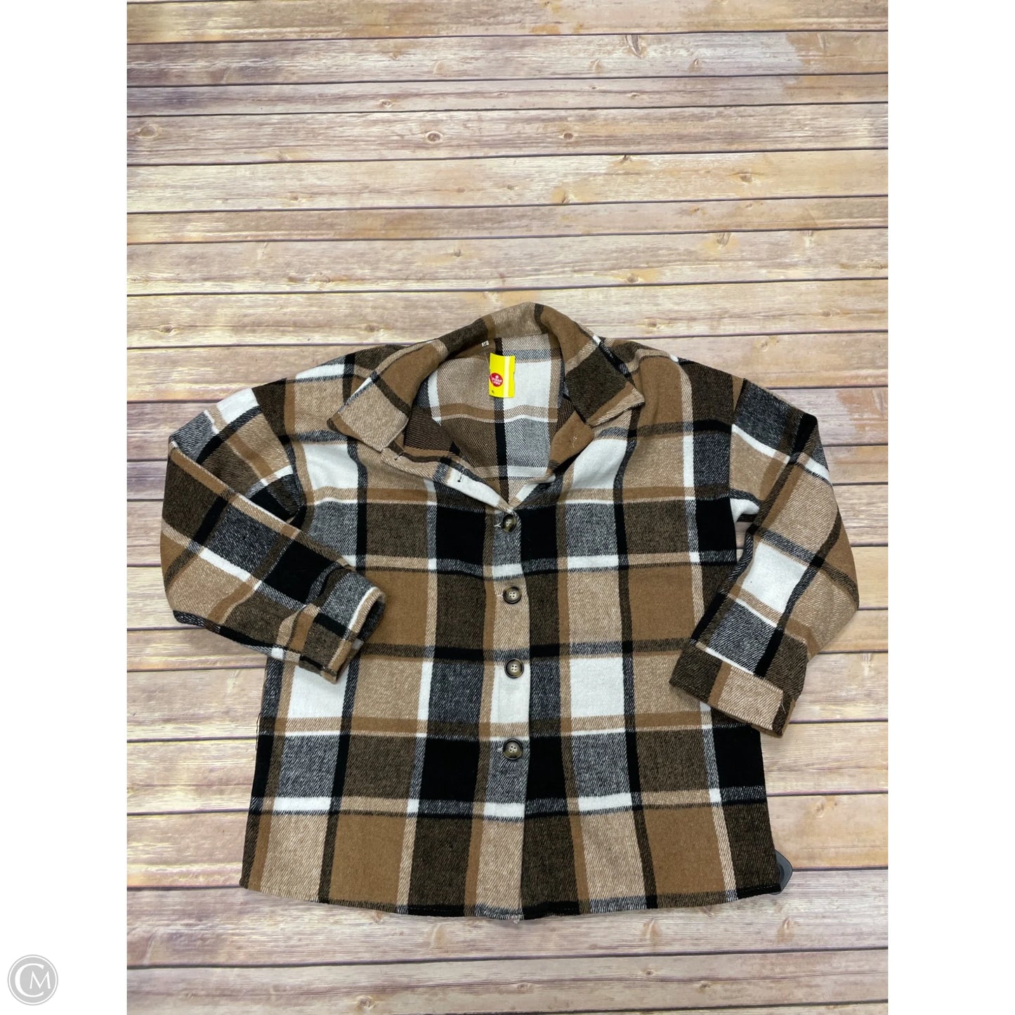 Jacket Shirt By Cme In Plaid Pattern, Size: M