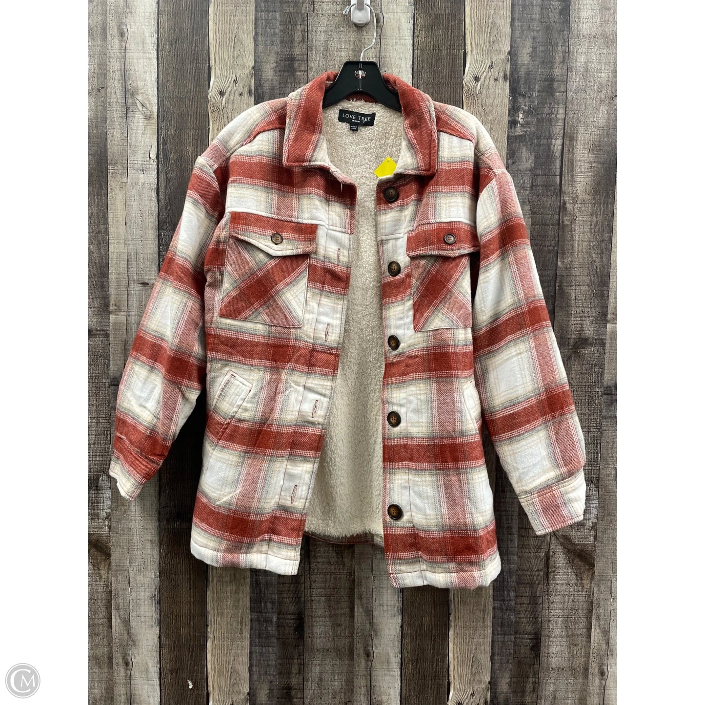 Jacket Shirt By Love Tree In Multi-colored, Size: M
