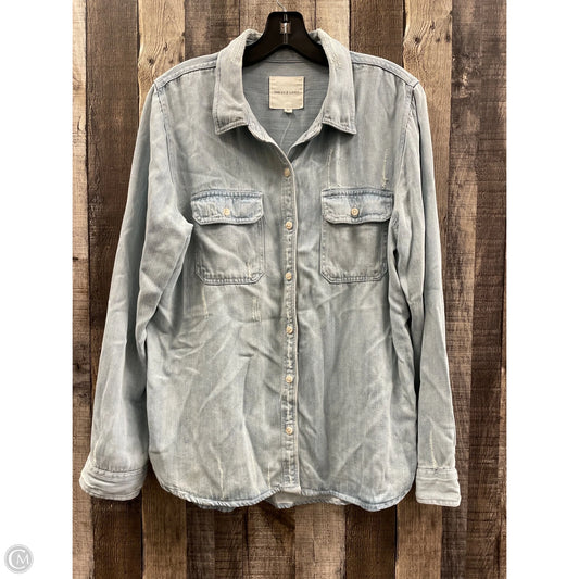 Top Long Sleeve By Thread And Supply In Blue Denim, Size: M