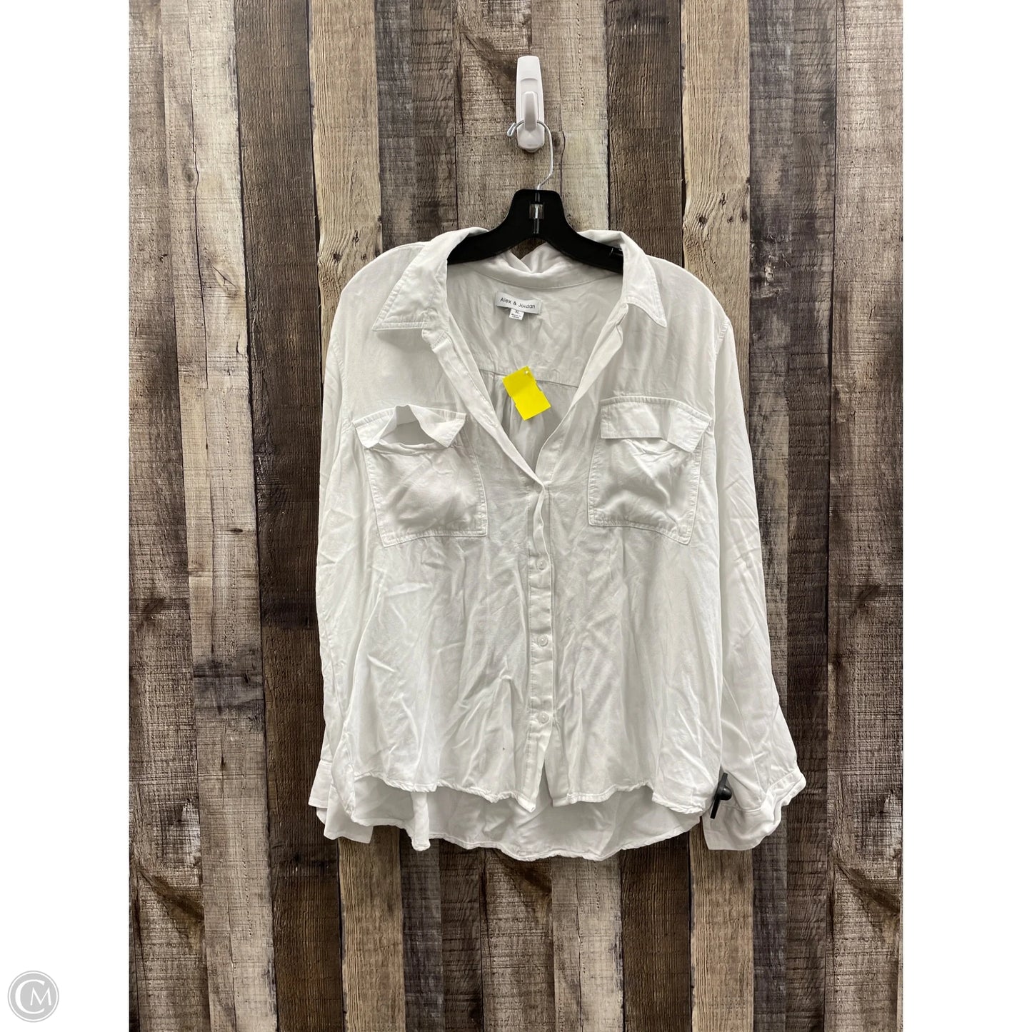 Top Long Sleeve By Cme In White, Size: Xl