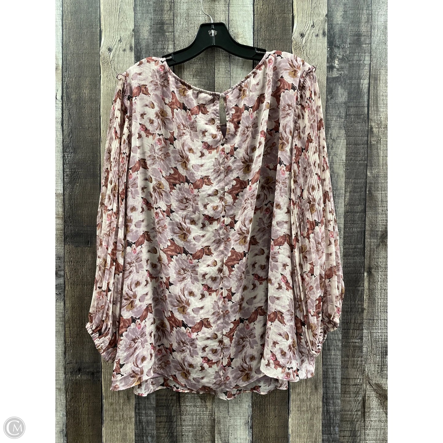 Top Long Sleeve By Lc Lauren Conrad In Floral Print, Size: 2x