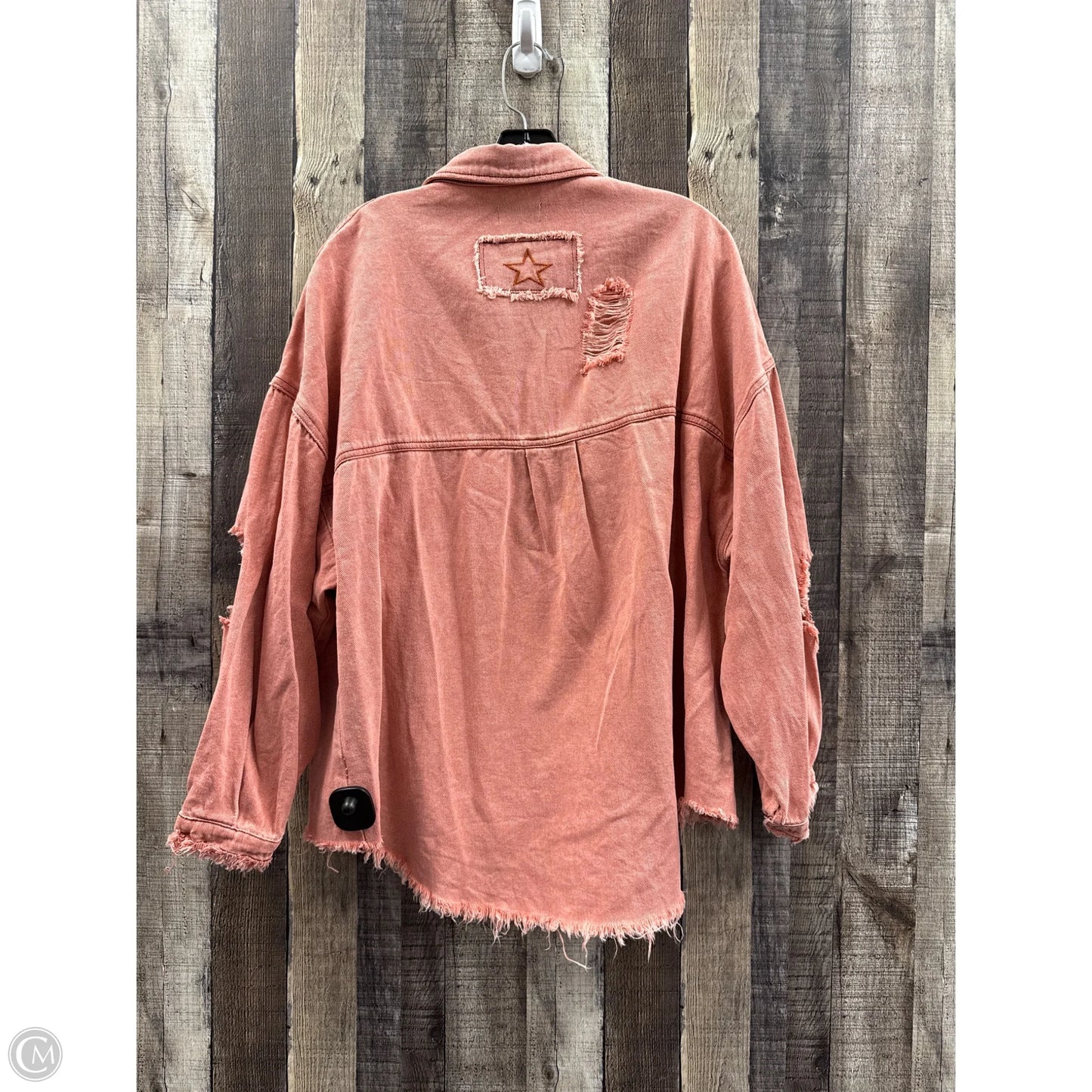 Top Long Sleeve By Vici In Peach, Size: M