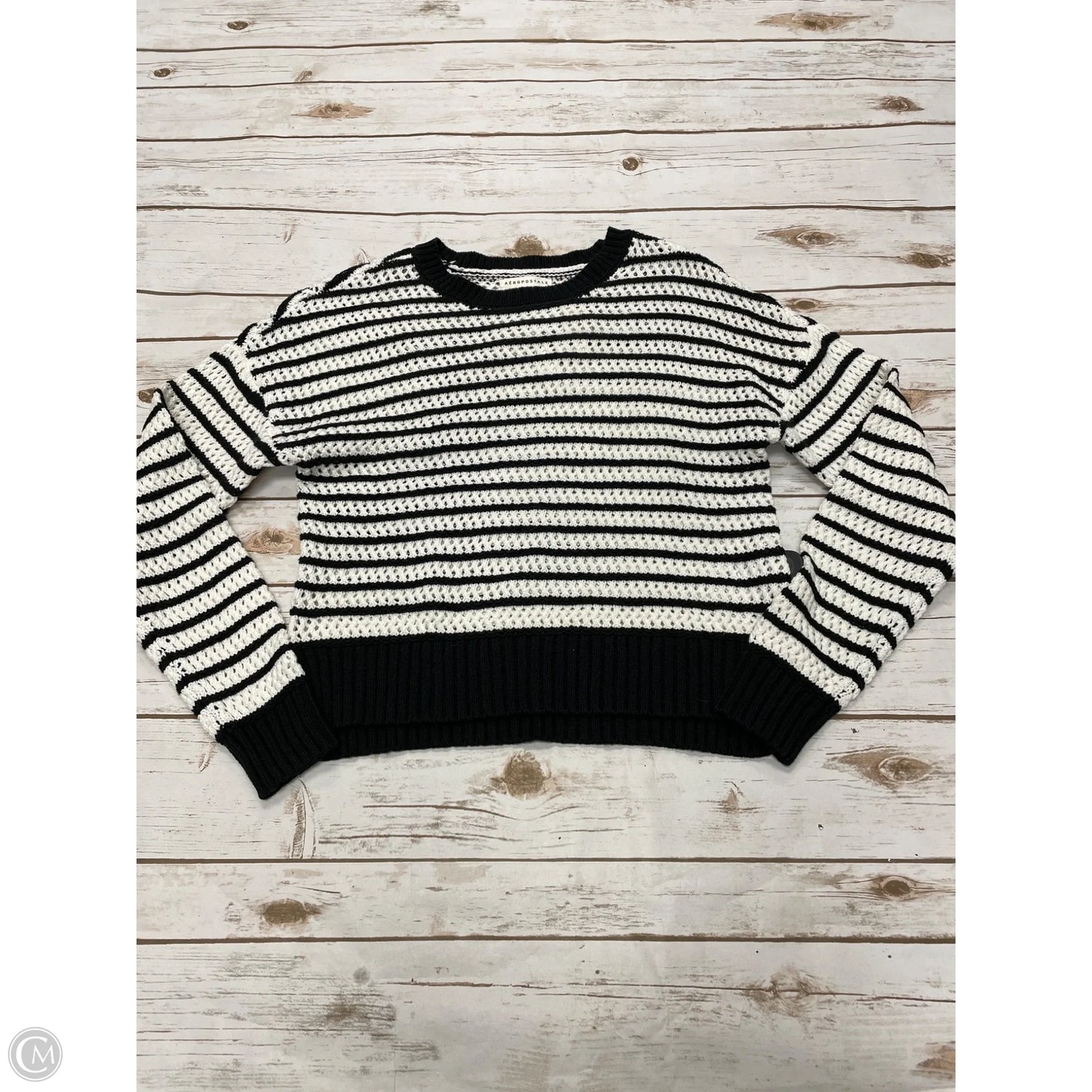 Sweater By Aeropostale In Black & White, Size: Xs