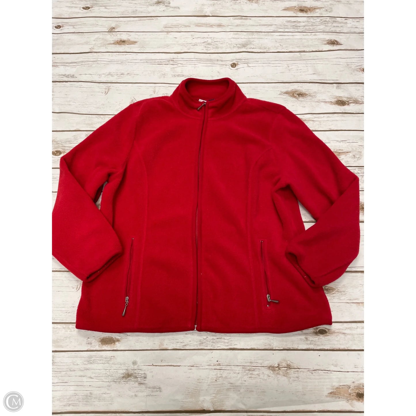 Jacket Fleece By Karen Scott In Red, Size: Xlp