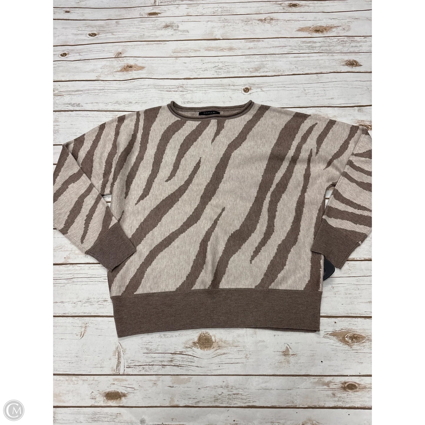 Sweater By Tahari In Tan, Size: M