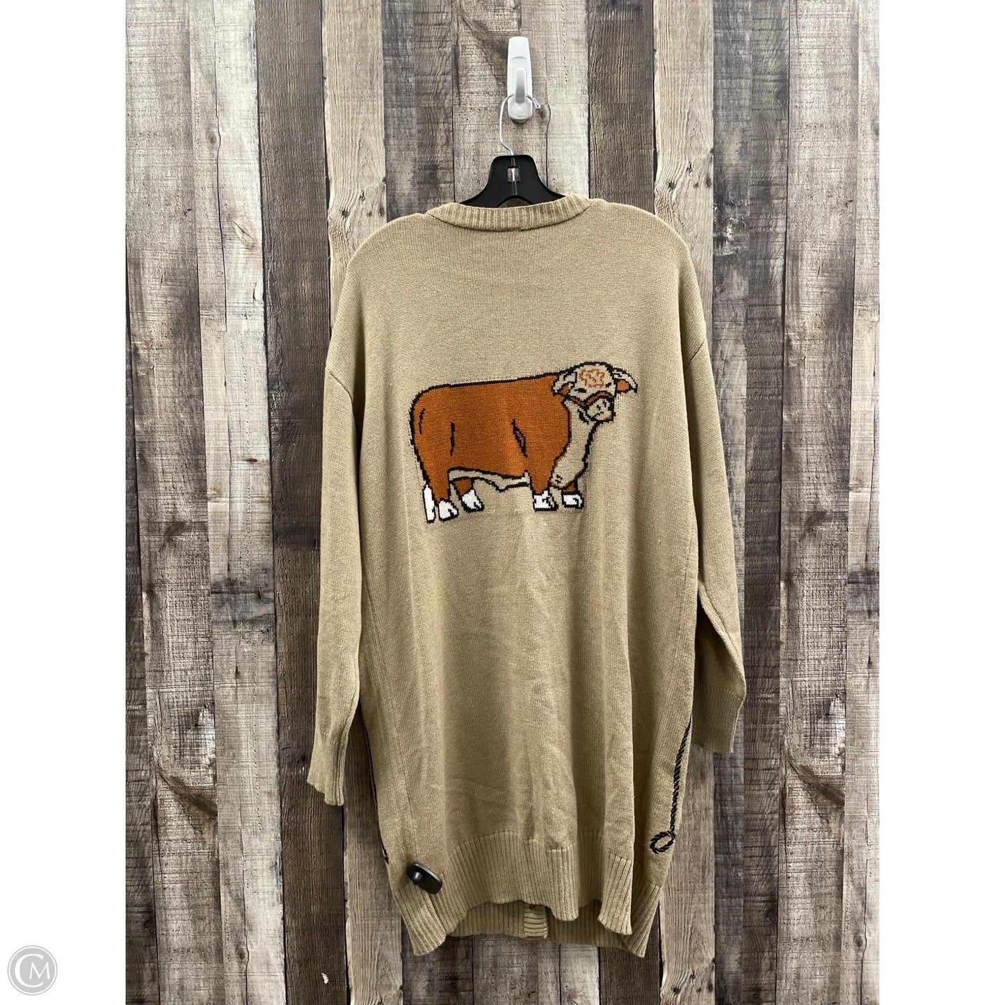 Sweater Cardigan By Cmf In Tan, Size: S