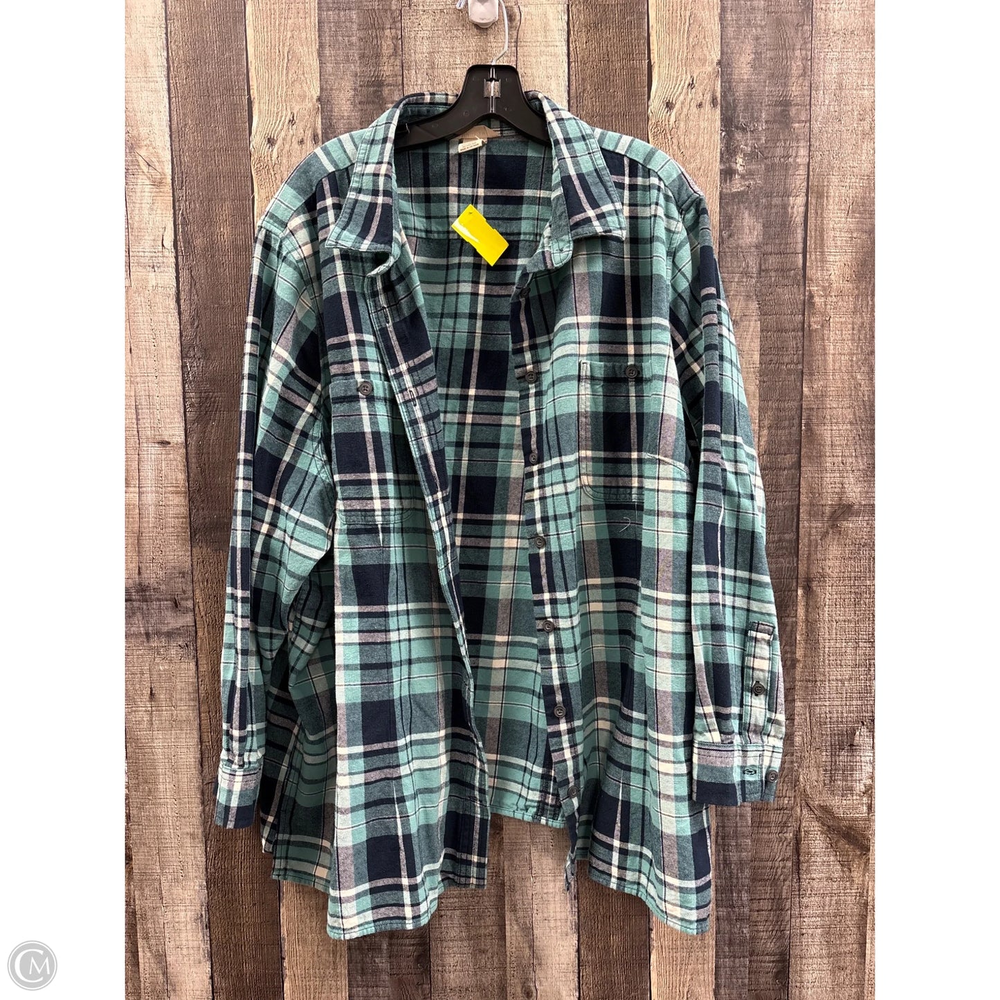 Top Long Sleeve By Duluth Trading In Plaid Pattern, Size: 4x