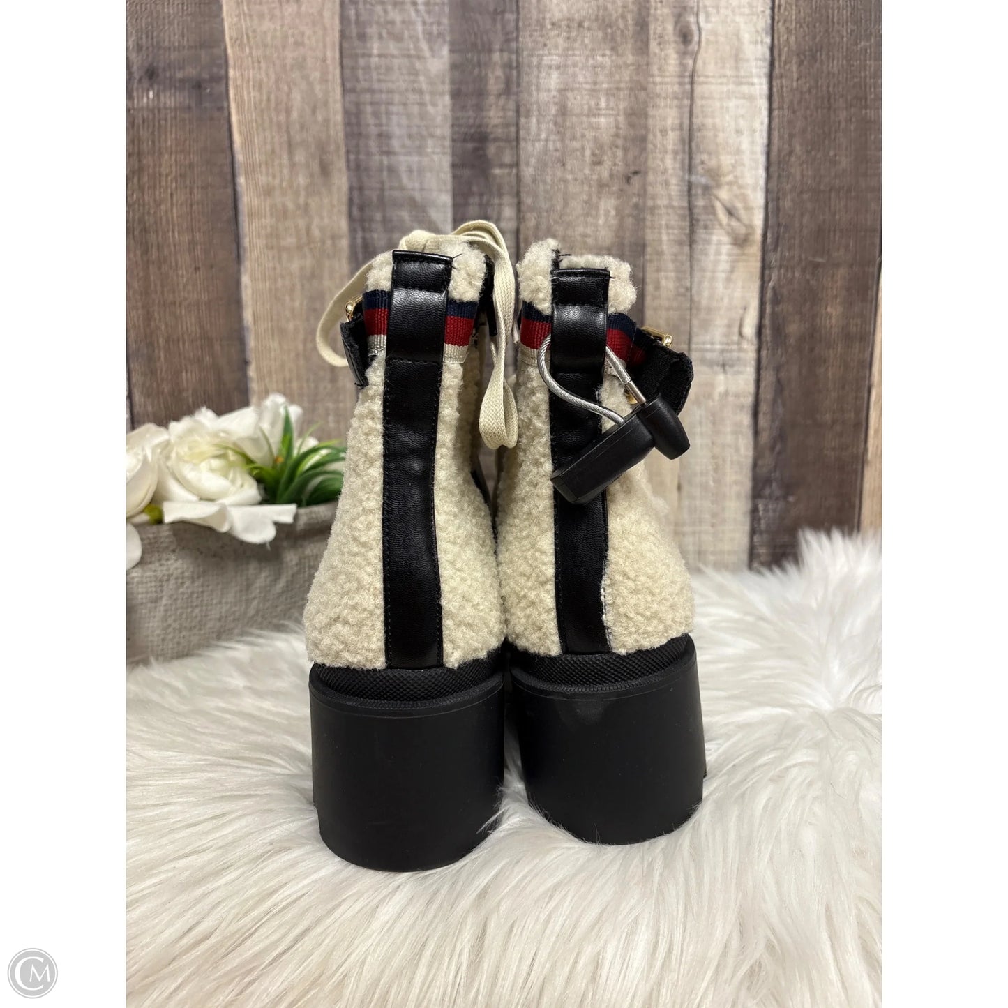 Boots Combat By Cmf In Black & Cream, Size: 8.5