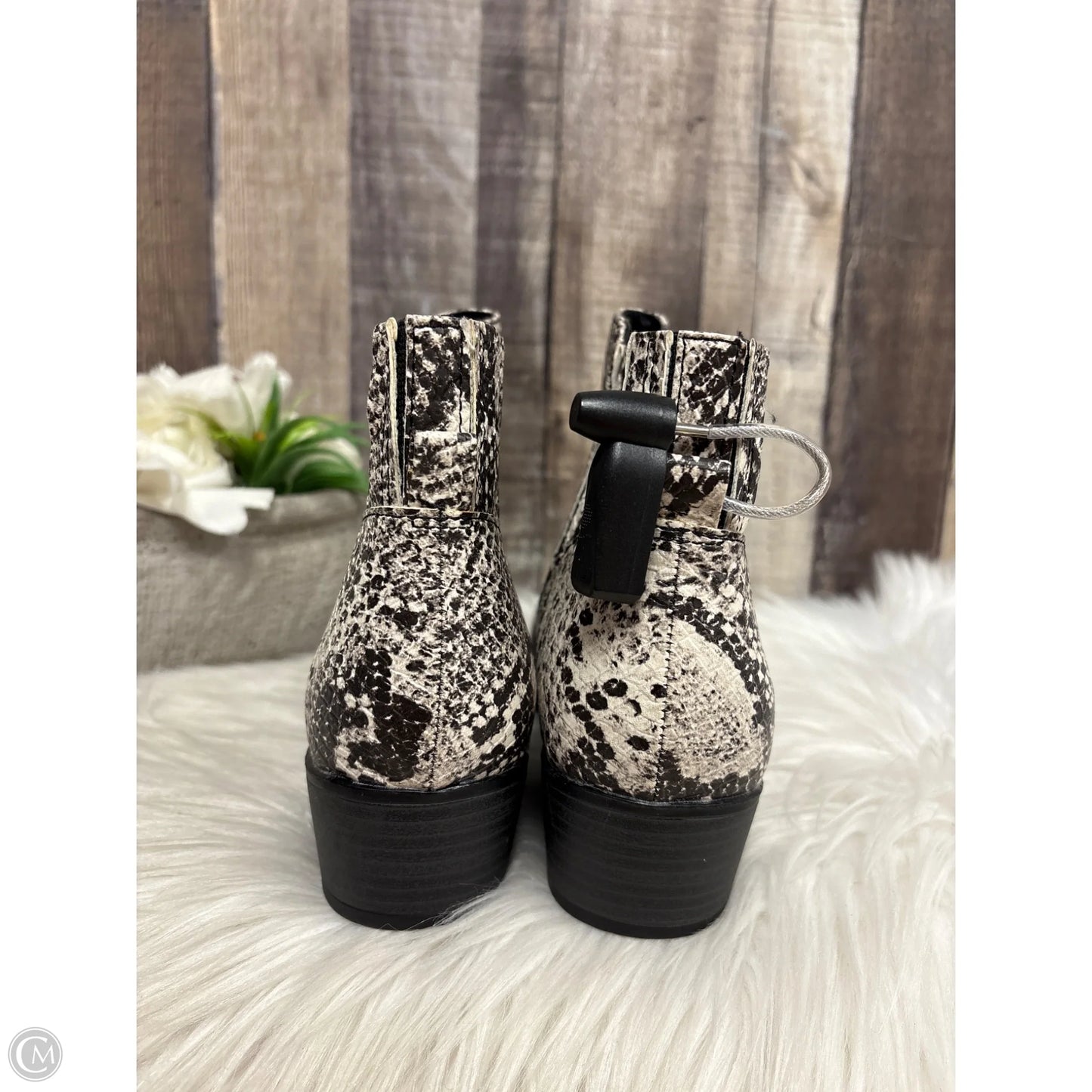 Boots Ankle Flats By Union Bay In Snakeskin Print, Size: 8.5