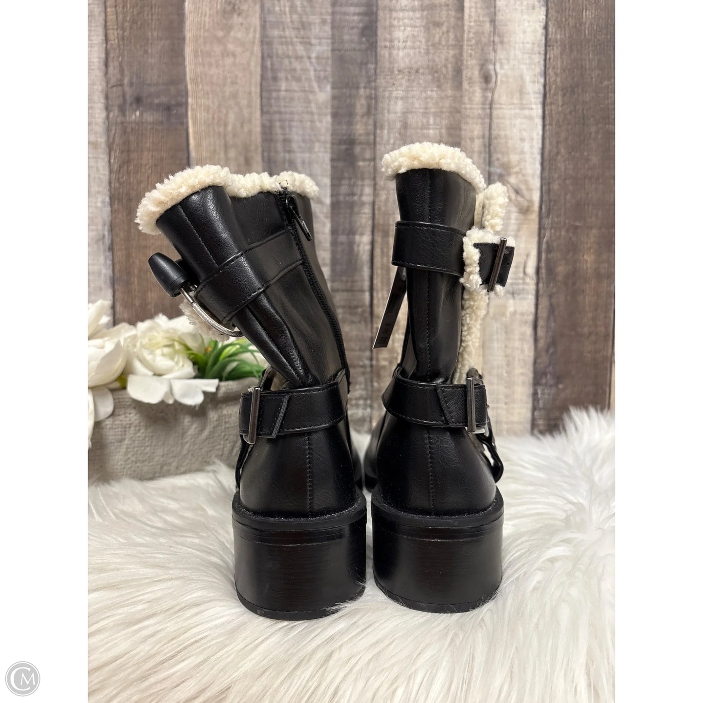 Boots Ankle Heels By Falls Creek In Black, Size: 9.5