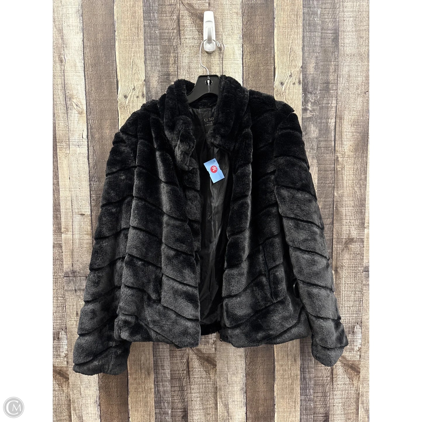 Coat Faux Fur & Sherpa By Ci Sono In Black, Size: Xl