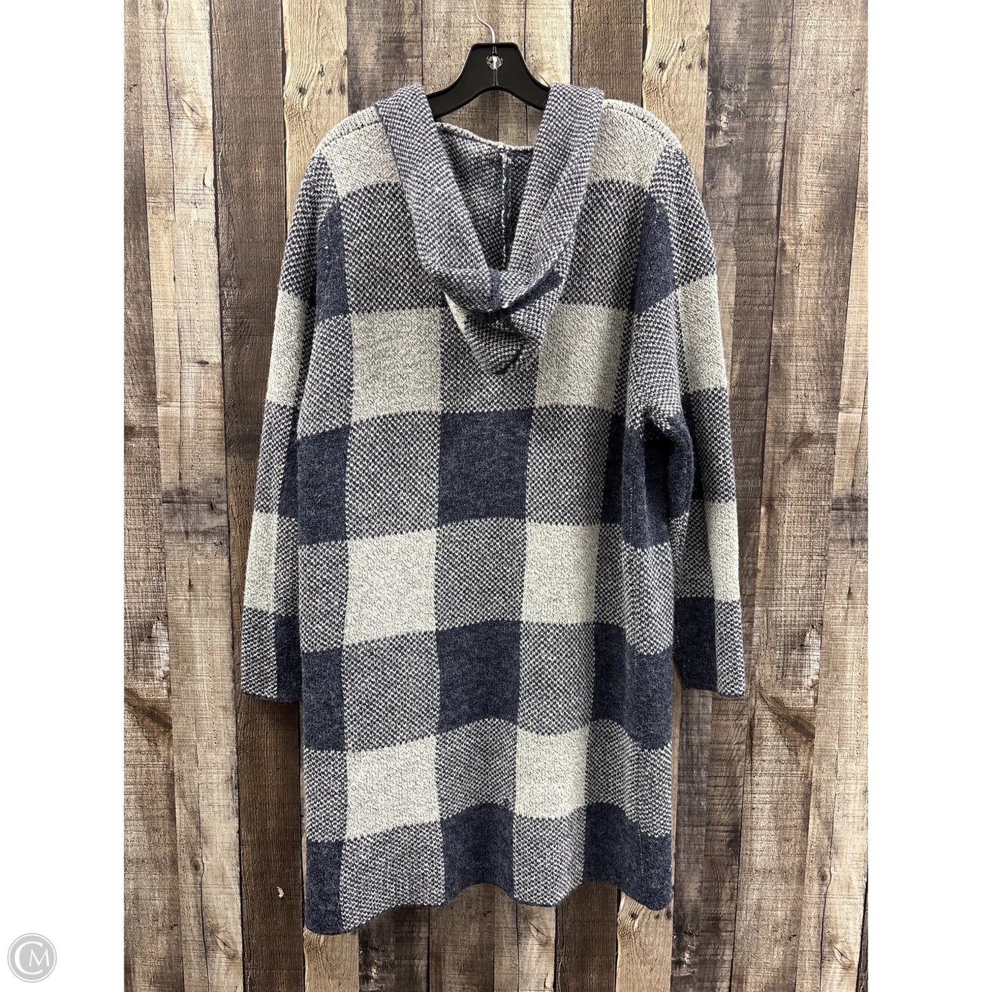 Sweater Cardigan By Cme In Blue & White, Size: L