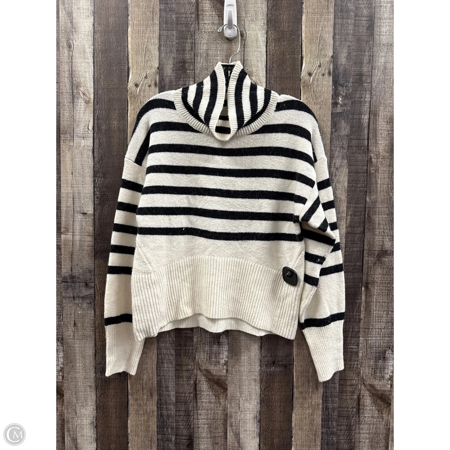 Sweater By A New Day In Black & Cream, Size: Xs